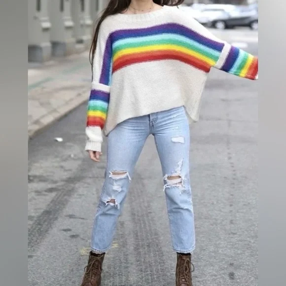 Wooden Ships Wool Rainbow Sweater X / S - Picture 1 of 8